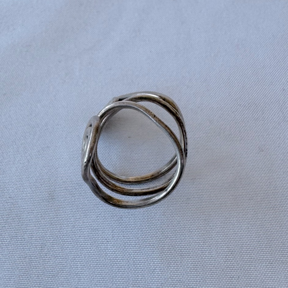 Silver Statement Ring With Spiral Design - image 5